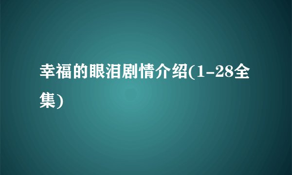 幸福的眼泪剧情介绍(1-28全集)