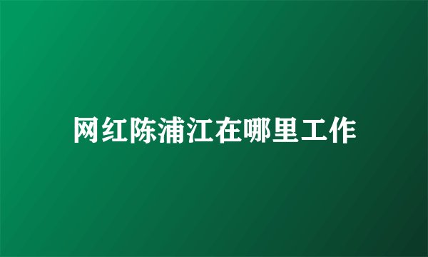 网红陈浦江在哪里工作