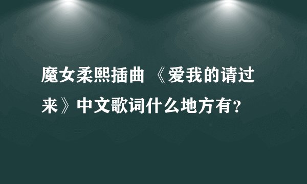魔女柔熙插曲 《爱我的请过来》中文歌词什么地方有？
