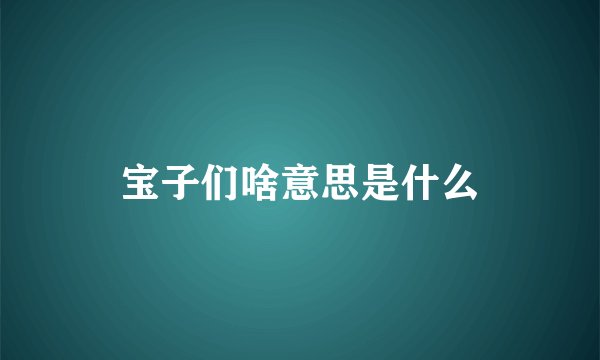 宝子们啥意思是什么