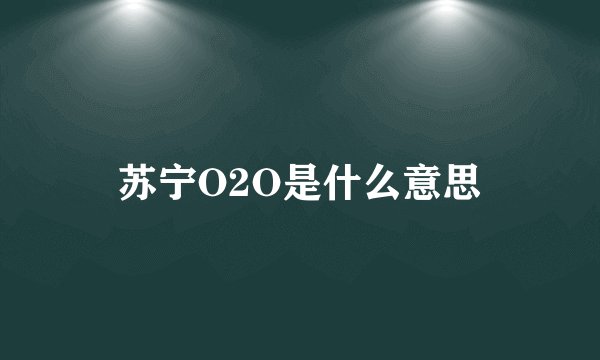 苏宁O2O是什么意思