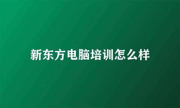 新东方电脑培训怎么样