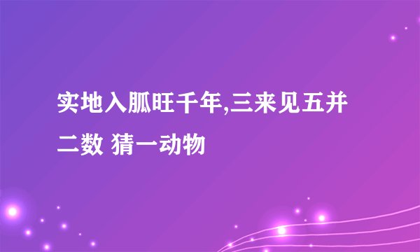 实地入胍旺千年,三来见五并二数 猜一动物