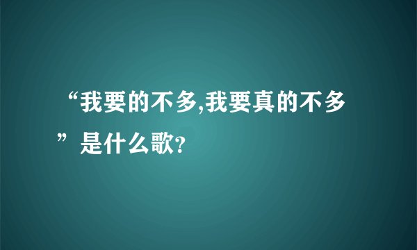 “我要的不多,我要真的不多”是什么歌？