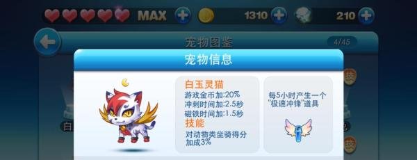 天天酷跑月亮宠物，5星宠物哪个加分最高做比较
