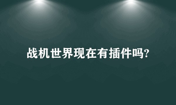 战机世界现在有插件吗?