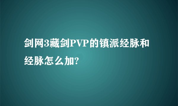 剑网3藏剑PVP的镇派经脉和经脉怎么加?
