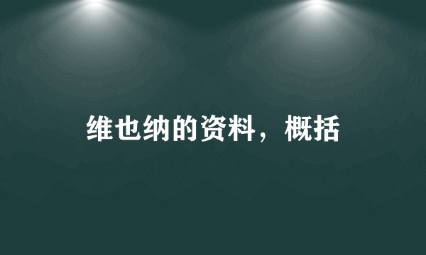 维也纳的资料，概括
