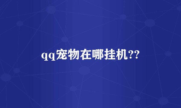 qq宠物在哪挂机??