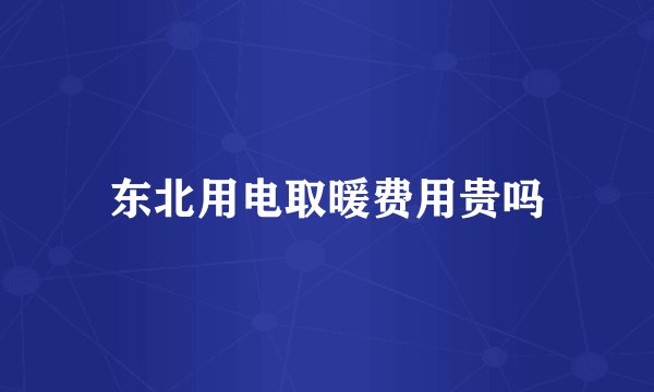 东北用电取暖费用贵吗