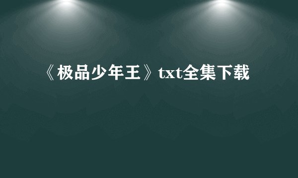 《极品少年王》txt全集下载