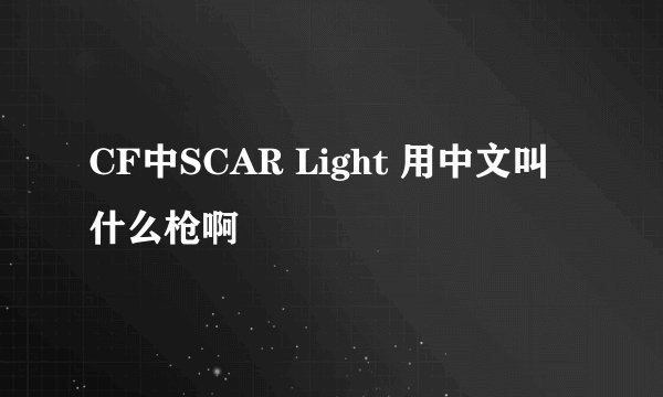 CF中SCAR Light 用中文叫什么枪啊