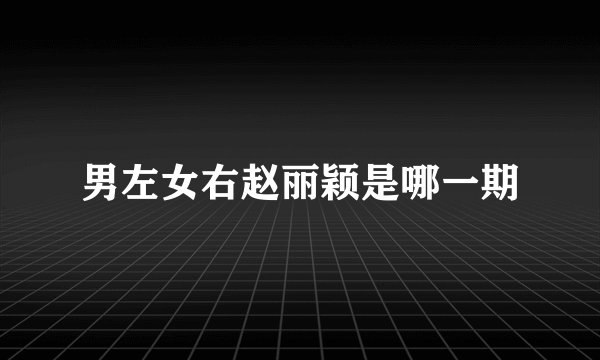 男左女右赵丽颖是哪一期