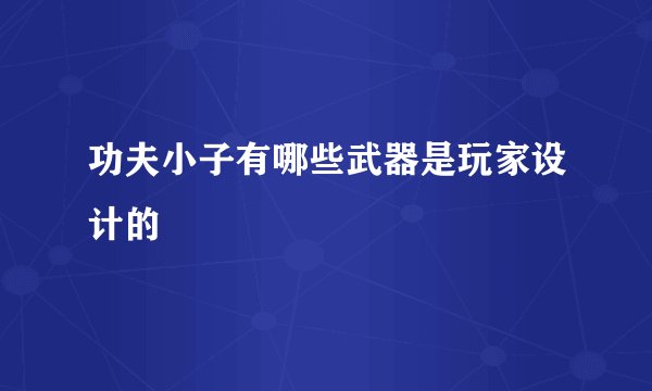 功夫小子有哪些武器是玩家设计的