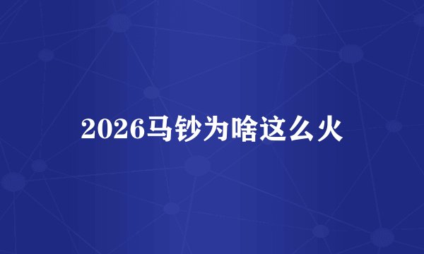 2026马钞为啥这么火