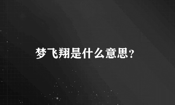 梦飞翔是什么意思？