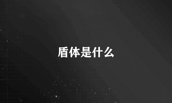 盾体是什么