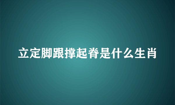 立定脚跟撑起脊是什么生肖