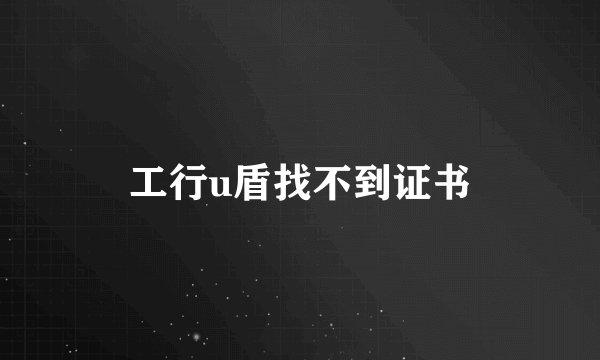 工行u盾找不到证书