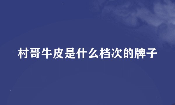 村哥牛皮是什么档次的牌子