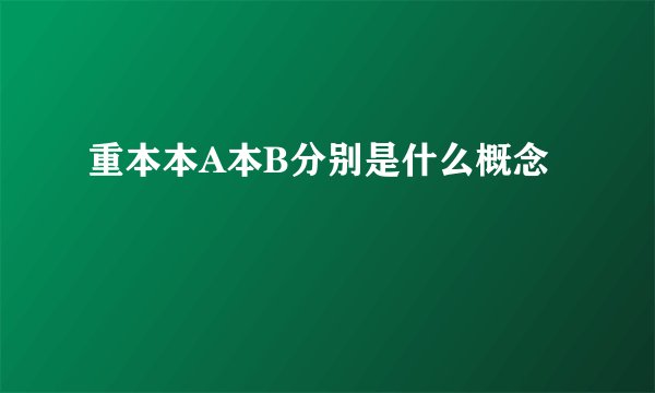重本本A本B分别是什么概念