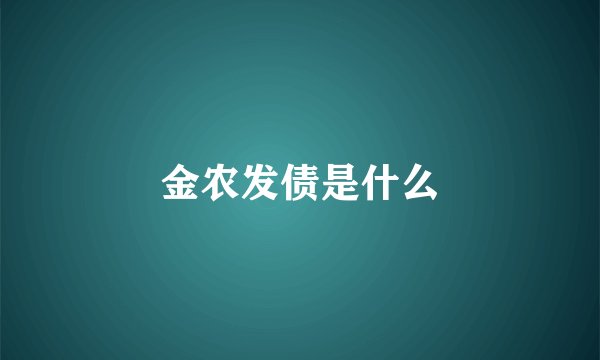 金农发债是什么