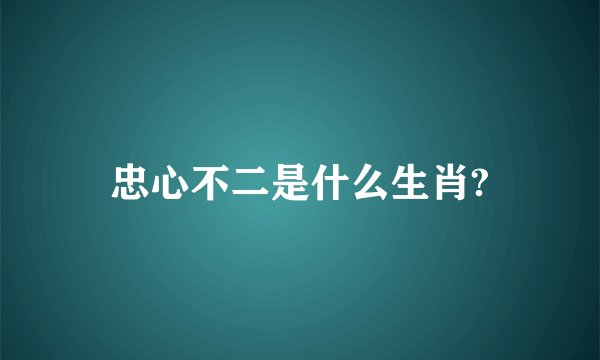 忠心不二是什么生肖?