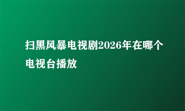 扫黑风暴电视剧2026年在哪个电视台播放