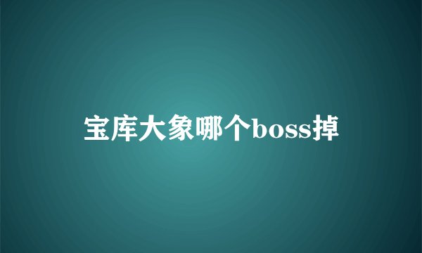 宝库大象哪个boss掉
