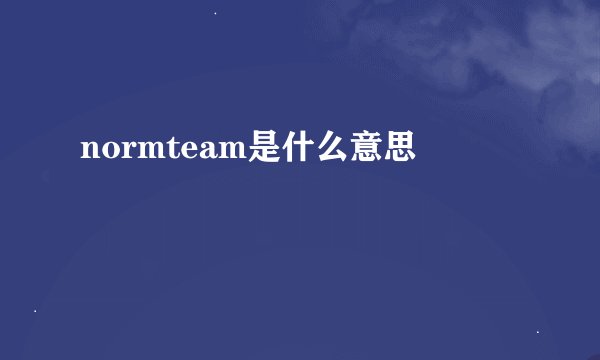 normteam是什么意思
