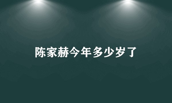 陈家赫今年多少岁了