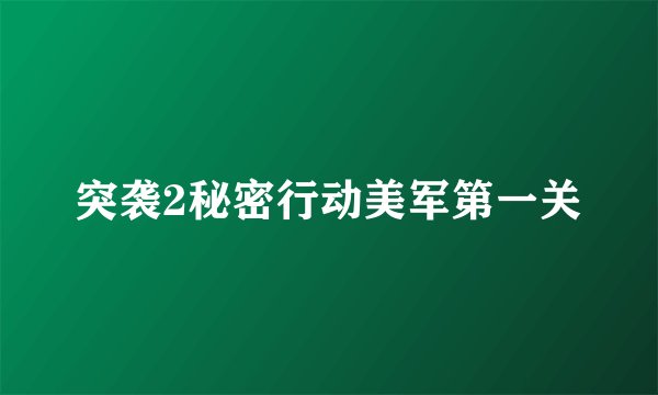 突袭2秘密行动美军第一关