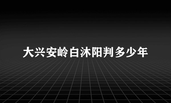大兴安岭白沐阳判多少年