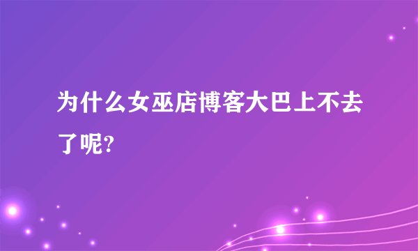 为什么女巫店博客大巴上不去了呢?
