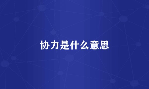 协力是什么意思