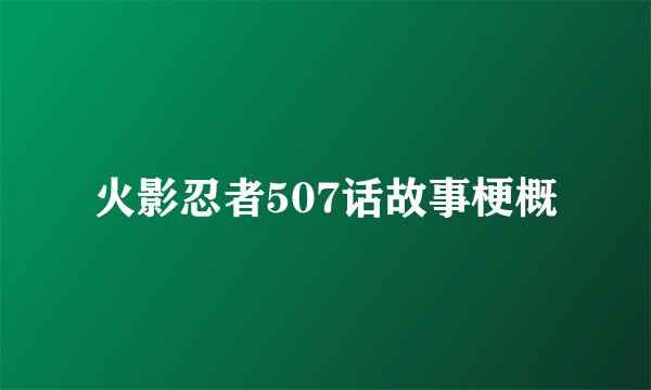 火影忍者507话故事梗概