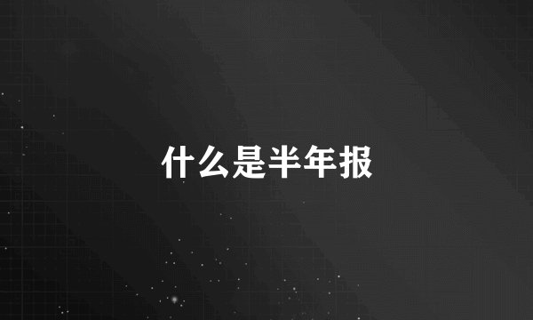 什么是半年报