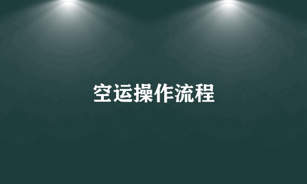 空运操作流程