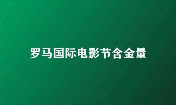 罗马国际电影节含金量