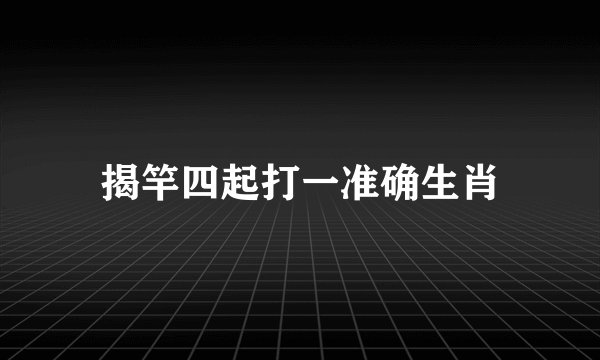 揭竿四起打一准确生肖