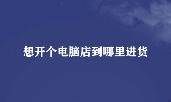 想开个电脑店到哪里进货