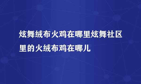 炫舞绒布火鸡在哪里炫舞社区里的火绒布鸡在哪儿