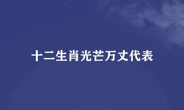 十二生肖光芒万丈代表
