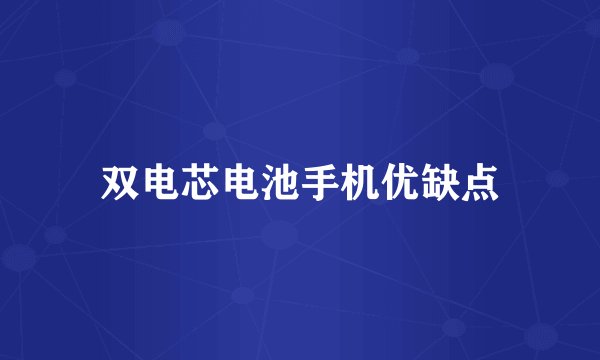 双电芯电池手机优缺点