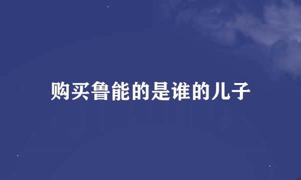 购买鲁能的是谁的儿子