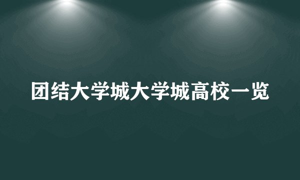 团结大学城大学城高校一览