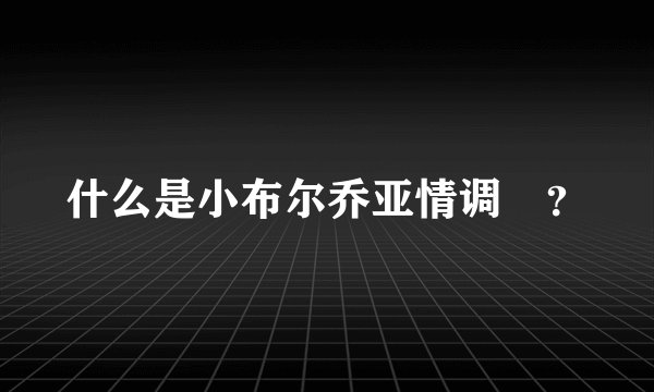 什么是小布尔乔亚情调 ？