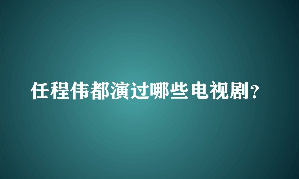 任程伟都演过哪些电视剧？