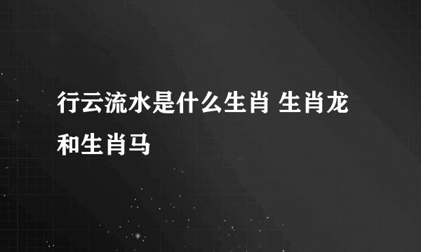 行云流水是什么生肖 生肖龙和生肖马