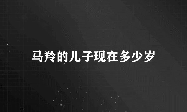 马羚的儿子现在多少岁